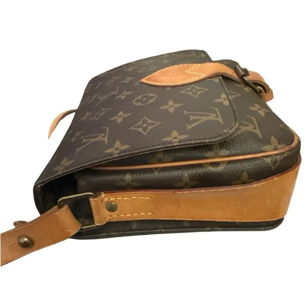 Louis Vuitton Monogram Cartouchiere Crossbody Vintage Brown Leather Shoulder Bag